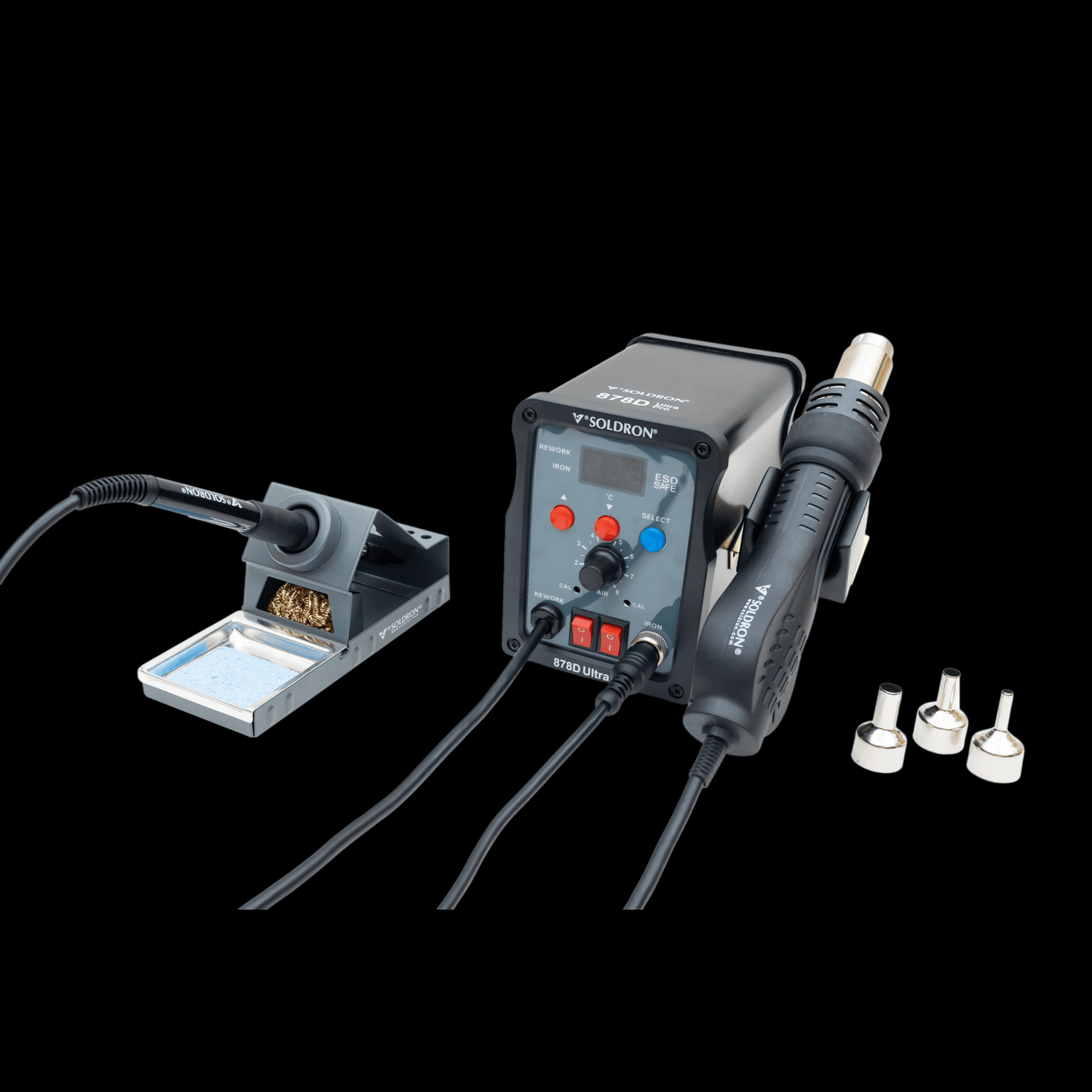 Soldron 878D Ultra Pro 2-in-1 Hot Air and Soldering Station