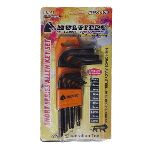 Multitec HSLK-100 Short Series Allen Key Set – Bombay Insulated Cables ...