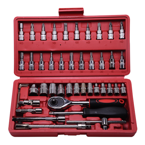 46 in 1 Pcs Tool Kit & Screwdriver and Socket Set Multi Purpose Combination Tool Case