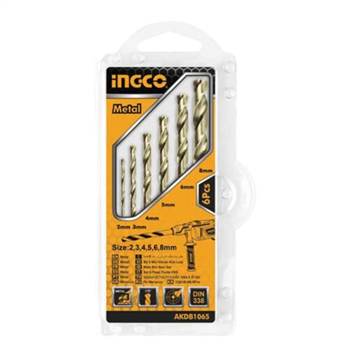 Ingco 6PCS HSS Metal Drill Bits Set