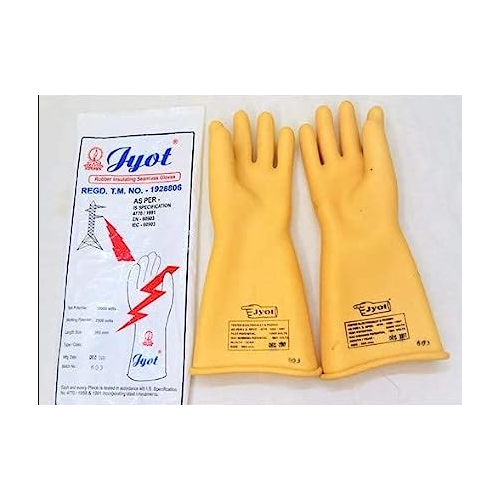 Jyot Electrical Rubber Insulating Seamless Hand Safety Gloves-Pack of 1