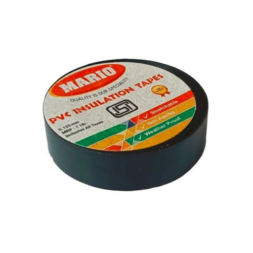 Mario PVC Insulating Tape - Black Color - 1 Piece Pack