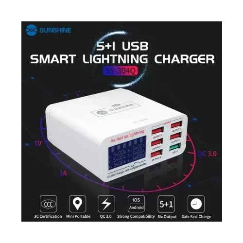 SUNSHINE INTELLIGENT FAST CHARGER SS-304Q 3.5 A Six Pin Socket