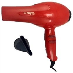 NOVA 1000W Professional Hair Dryer with Multiple Heat and Speed Settings Cool Shot Button And Concentrator Nozzle Fast Drying Lightweight Salon Blow Dryer