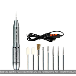 RELIFE Mini Polishing Pen for CPU and Motherboard Repair Screen Polishing With 8 Grinding Heads